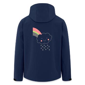 Wolke Regen Regenbogen farbig Geschenk Comic - Men’s Recycled Softshell Jacket by Stanley/Stella - navy - Back - AI Model Male 185 light (185cm)