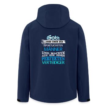 Geschenk Gott sportlich Männer Verteidiger - Recycelte Männer Softshell-Jacke von Stanley/Stella - Navy - Hinten - AI Model Male 185 light (185cm)