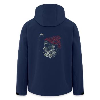 Rauchendes Santa - Recycelte Männer Softshell-Jacke von Stanley/Stella - Navy - Hinten - AI Model Male 185 light (185cm)