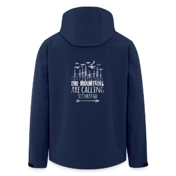 The mountains are calling so i must go gift - Men’s Recycled Softshell Jacket by Stanley/Stella - navy - Back - AI Model Male 185 light (185cm)
