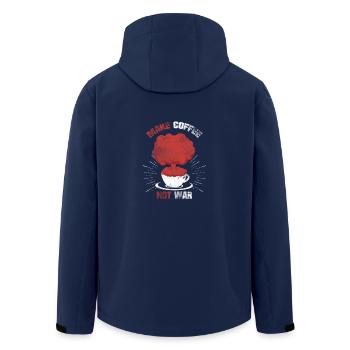 Make Coffee not War Geschenk Kaffee Krieg Tasse - Recycelte Männer Softshell-Jacke von Stanley/Stella - Navy - Hinten - AI Model Male 185 light (185cm)