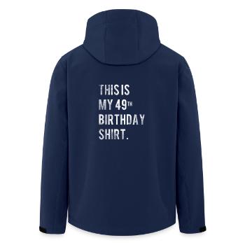 49th birthday shirt vintage 1969 gift - Men’s Recycled Softshell Jacket by Stanley/Stella - navy - Back - AI Model Male 185 light (185cm)