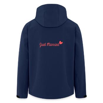 VIVE LES MARIES. EVJF. SAINT VALENTIN. JE T'AIME. - Veste softshell homme en polyester recyclé Stanley/Stella - marine - Dos - AI Model Male 185 light (185cm)