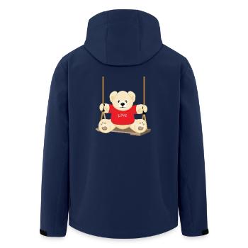 Teddy bear on the swing - Veste softshell homme en polyester recyclé Stanley/Stella - marine - Dos - AI Model Male 185 light (185cm)