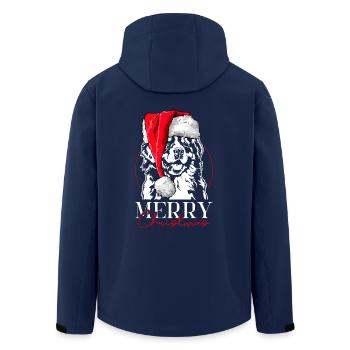 Santa Berner Sennenhund Merry Christmas Wilsigns - Recycelte Männer Softshell-Jacke von Stanley/Stella - Navy - Hinten - AI Model Male 185 light (185cm)