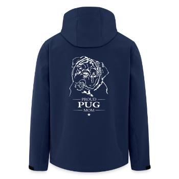 Pug Mom Dog Pug Pug Wilsigns - Men’s Recycled Softshell Jacket by Stanley/Stella - navy - Back - AI Model Male 185 light (185cm)