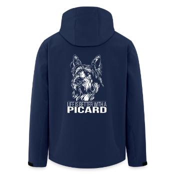 Picard la vie est meilleure Hundespruch Hunde Wilsigns - Veste softshell homme en polyester recyclé Stanley/Stella - marine - Dos - AI Model Male 185 light (185cm)