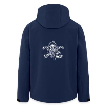 Cross Bones Gasmask - Recycelte Männer Softshell-Jacke von Stanley/Stella - Navy - Hinten - AI Model Male 185 light (185cm)