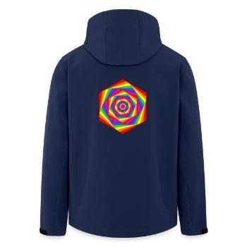 arc en ciel Hexagone - Veste softshell homme en polyester recyclé Stanley/Stella - marine - Dos - AI Model Male 185 light (185cm)