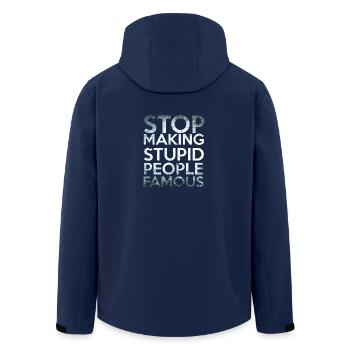 Stop making Stupid People Famous - Recycelte Männer Softshell-Jacke von Stanley/Stella - Navy - Hinten - AI Model Male 185 light (185cm)