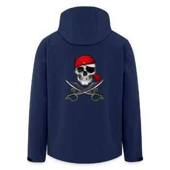 Pirate skull - Men’s Recycled Softshell Jacket by Stanley/Stella - navy - Back - AI Model Male 185 light (185cm)