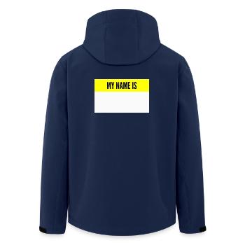 My name is Mein Name ist Namensschild - Recycelte Männer Softshell-Jacke von Stanley/Stella - Navy - Hinten - AI Model Male 185 light (185cm)