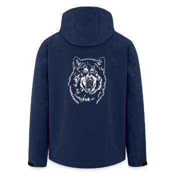 ALASKAN MALAMUTE Portrait Le cadeau des chiens de Wilsign - Veste softshell homme en polyester recyclé Stanley/Stella - marine - Dos - AI Model Male 185 light (185cm)