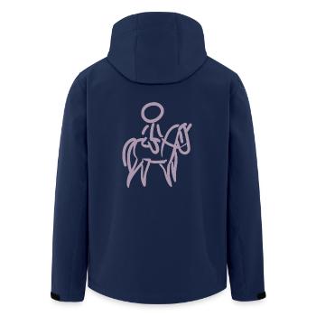 Reiterin auf Pferd Reiter Minimalist Minimalismus - Recycelte Männer Softshell-Jacke von Stanley/Stella - Navy - Hinten - AI Model Male 185 light (185cm)