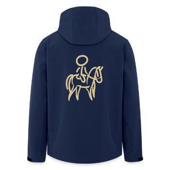 Reiterin auf Pferd Reiter Minimalist Minimalismus - Recycelte Männer Softshell-Jacke von Stanley/Stella - Navy - Hinten - AI Model Male 185 light (185cm)
