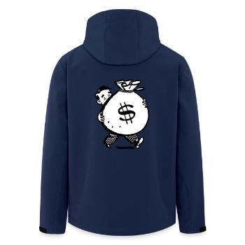 Geld Mensch Geschenkidee Sack groß viel Cartoon - Recycelte Männer Softshell-Jacke von Stanley/Stella - Navy - Hinten - AI Model Male 185 light (185cm)