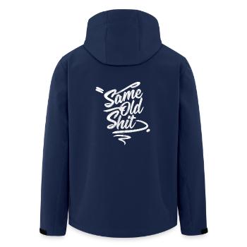 Every day the same ... Same Day Old Shit - Men’s Recycled Softshell Jacket by Stanley/Stella - navy - Back - AI Model Male 185 light (185cm)