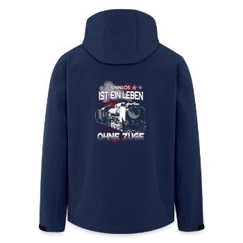 Chemin de fer - Pointless est une vie sans trains - Veste softshell homme en polyester recyclé Stanley/Stella - marine - Dos - AI Model Male 185 light (185cm)