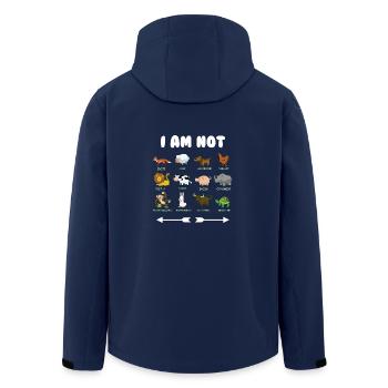 VEGAN VEGETERIAN I AM NOT ANIMAL T SHIRT - Recycelte Männer Softshell-Jacke von Stanley/Stella - Navy - Hinten - AI Model Male 185 light (185cm)