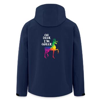 Oh Deer, je suis Queer Gay Lesbienne LGBT arc-en-Fierté - Veste softshell homme en polyester recyclé Stanley/Stella - marine - Dos - AI Model Male 185 light (185cm)