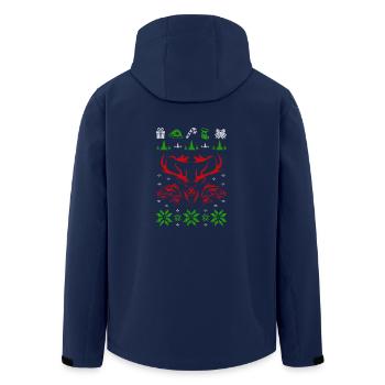 hunting deere ugly christmas gift jumper - Men’s Recycled Softshell Jacket by Stanley/Stella - navy - Back - AI Model Male 185 light (185cm)