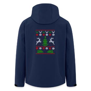 Locomotive ferroviaire laid de Noël - Veste softshell homme en polyester recyclé Stanley/Stella - marine - Dos - AI Model Male 185 light (185cm)