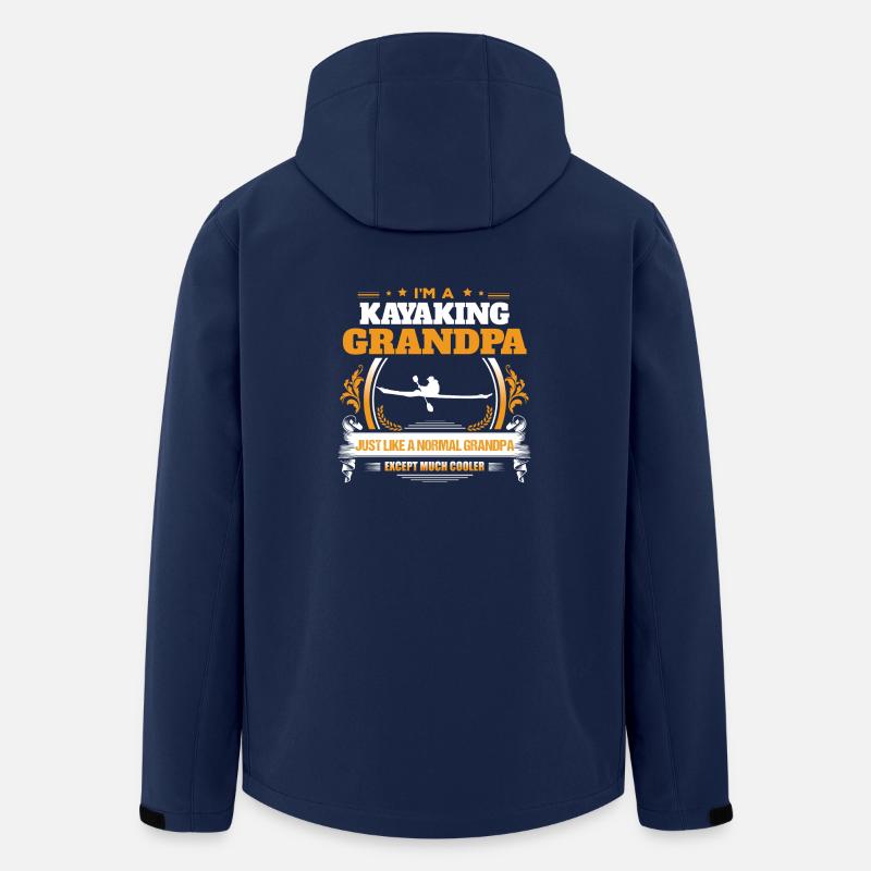 Kayaking Großvater-Hemd-Geschenk-Idee - Recycelte Männer Softshell-Jacke von Stanley/Stella - Navy