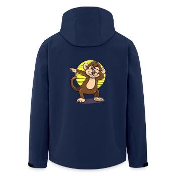 Dabbing dab monkey funny gift Creepy birth - Men’s Recycled Softshell Jacket by Stanley/Stella - navy - Back - AI Model Male 185 light (185cm)