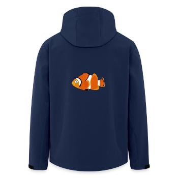Cute Funny Cute Fish Comic Drawing T-Shirt - Men’s Recycled Softshell Jacket by Stanley/Stella - navy - Back - AI Model Male 185 light (185cm)