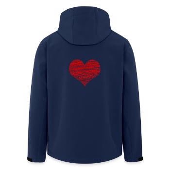 Saint Valentin - coeur romantique - Veste softshell homme en polyester recyclé Stanley/Stella - marine - Dos - AI Model Male 185 light (185cm)