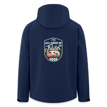 Everything good on the campsite - Men’s Recycled Softshell Jacket by Stanley/Stella - navy - Back - AI Model Male 185 light (185cm)