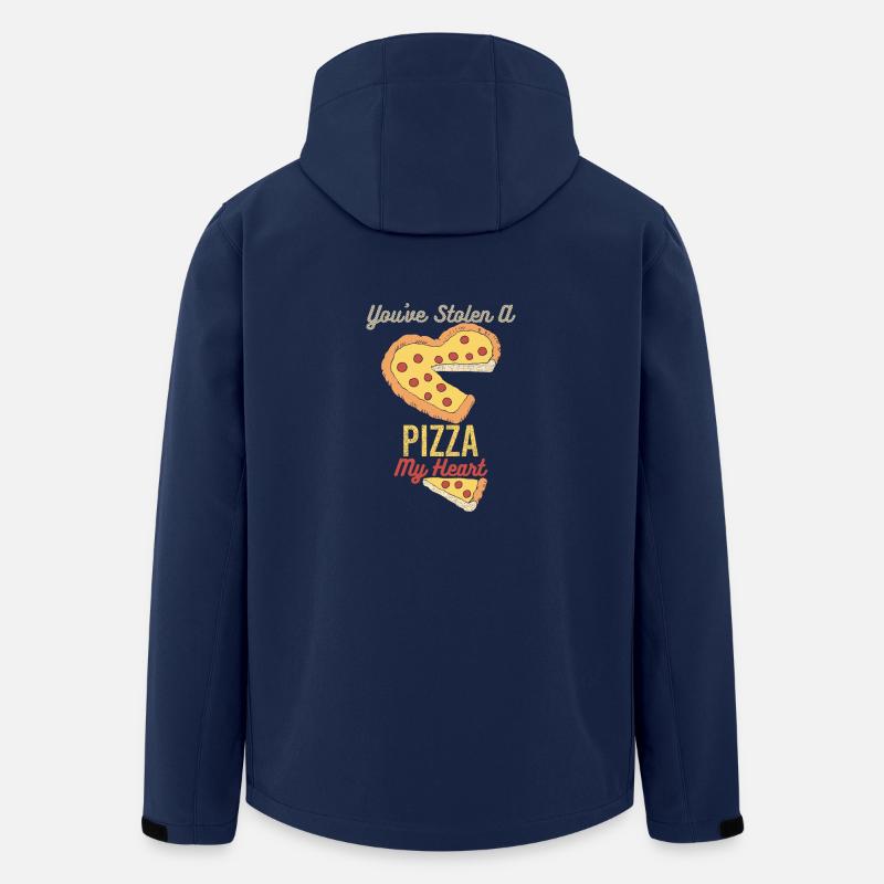 Pizza Herz Valentinstag Geschenk Liebe Paare - Recycelte Männer Softshell-Jacke von Stanley/Stella - Navy