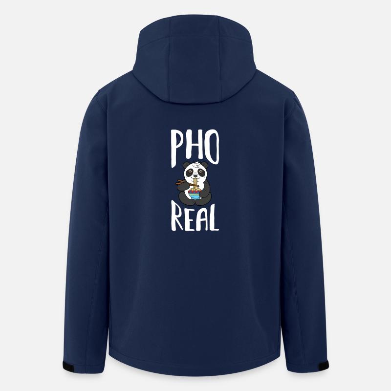 Pho-echte Panda-Suppe-vietnamesisches Nahrungsmittelgeschenk - Recycelte Männer Softshell-Jacke von Stanley/Stella - Navy