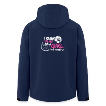 Je sais que je joue comme une fille - Football Cadeau - Veste softshell homme en polyester recyclé Stanley/Stella - marine - Dos - AI Model Male 185 light (185cm)