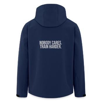 Nobody Cares Train Harder Fitness Shirt - Recycelte Männer Softshell-Jacke von Stanley/Stella - Navy - Hinten - AI Model Male 185 light (185cm)