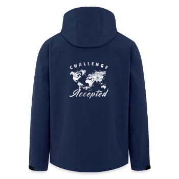 Challenge Accepted Gift World Map World Tour - Men’s Recycled Softshell Jacket by Stanley/Stella - navy - Back - AI Model Male 185 light (185cm)