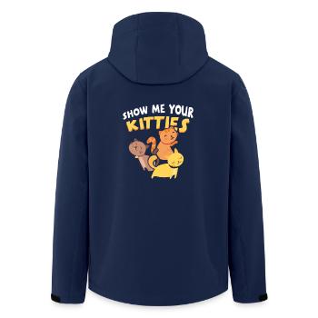 Show me your Kitties - DAS lustigste Katzenshirt - Recycelte Männer Softshell-Jacke von Stanley/Stella - Navy - Hinten - AI Model Male 185 light (185cm)