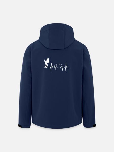Paketboote Fun Shirt Geschenke heart beat Liebe - Recycelte Männer Softshell-Jacke von Stanley/Stella - Navy