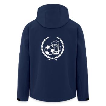 Fußball Bier Lorbeerkranz Geschenk Weltmeister - Recycelte Männer Softshell-Jacke von Stanley/Stella - Navy - Hinten - AI Model Male 185 light (185cm)