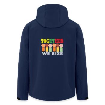 Together We Rise Funny TogetherWeRise - Veste softshell homme en polyester recyclé Stanley/Stella - marine - Dos - AI Model Male 185 light (185cm)