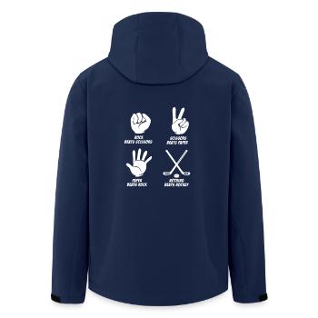 Hockey Hockeyspieler Eishockey Geschenk - Recycelte Männer Softshell-Jacke von Stanley/Stella - Navy - Hinten - AI Model Male 185 light (185cm)