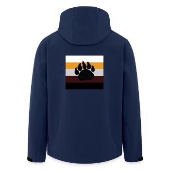 Bear Brotherhood - Gay Pride - LGBT Gift - Men’s Recycled Softshell Jacket by Stanley/Stella - navy - Back - AI Model Male 185 light (185cm)