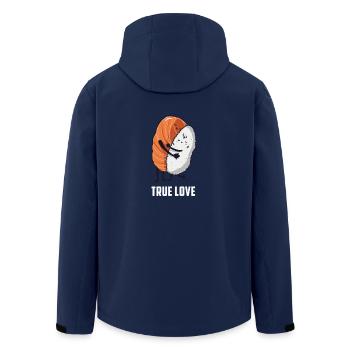 Sushi Reis Geschenk Geburtstag lustig Liebe - Recycelte Männer Softshell-Jacke von Stanley/Stella - Navy - Hinten - AI Model Male 185 light (185cm)