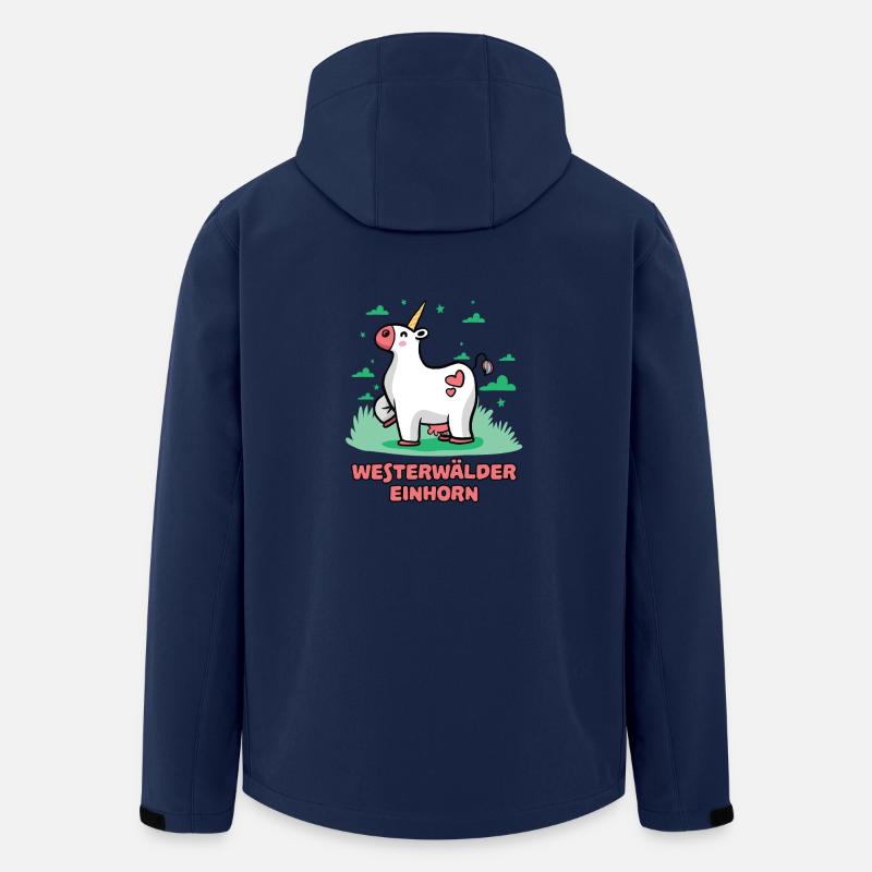Westerwald Comic Einhorn Kuh Süß Bunt Lustig - Recycelte Männer Softshell-Jacke von Stanley/Stella - Navy
