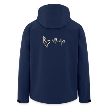 Mountains Hiking Hiking Heartbeat hikers gift - Men’s Recycled Softshell Jacket by Stanley/Stella - navy - Back - AI Model Male 185 light (185cm)