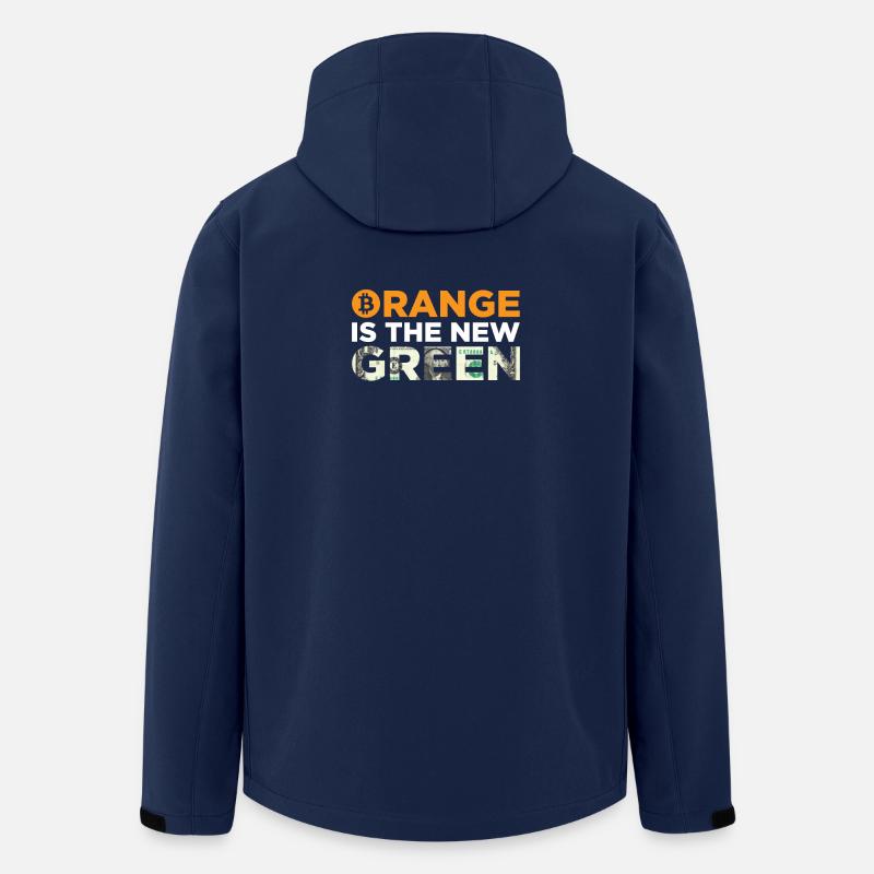 Orange ist die neue grüne Bitcoin-Dollar-Blockchain - Recycelte Männer Softshell-Jacke von Stanley/Stella - Navy