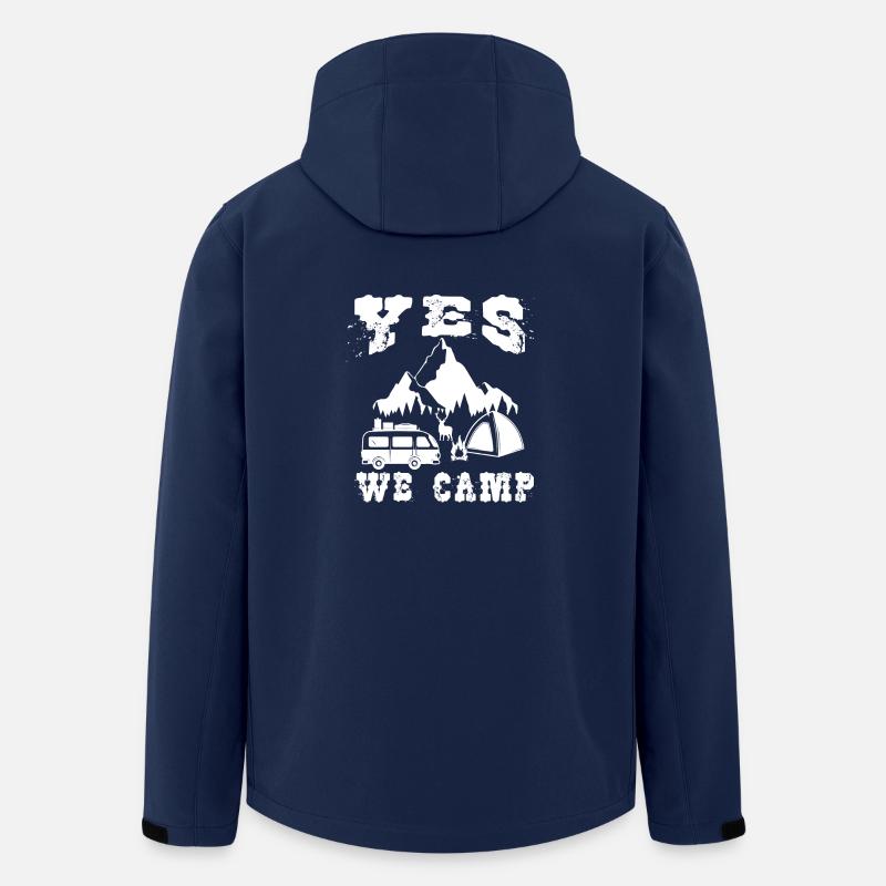 Ja, wir können ähhh campen! Yes we camp - Recycelte Männer Softshell-Jacke von Stanley/Stella - Navy