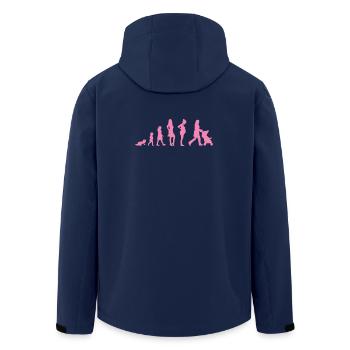 Evolution - Frau - Lustig - Geschenk - Kind - Recycelte Männer Softshell-Jacke von Stanley/Stella - Navy - Hinten - AI Model Male 185 light (185cm)