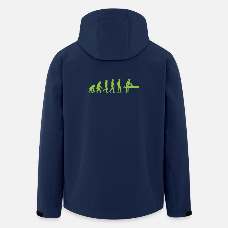 Evolution - kinésithérapeute - Drôle - Cadeau - Veste softshell homme en polyester recyclé Stanley/Stella - marine