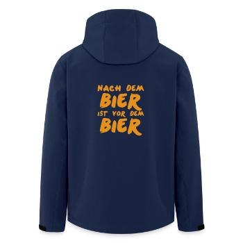 Nach dem Bier ist vor dem Bier Geschenkidee - Recycelte Männer Softshell-Jacke von Stanley/Stella - Navy - Hinten - AI Model Male 185 light (185cm)